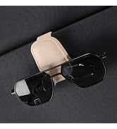 Megjuwos Magnetic Leather Sunglasses Holder for Car Visor, Faux Leather Glasses Clip with Ticket ...