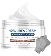 Urea Cream 40 Percent for Feet Maximum Strength, 40% Urea Cream Plus 2% Salicylic Acid, Pair with...