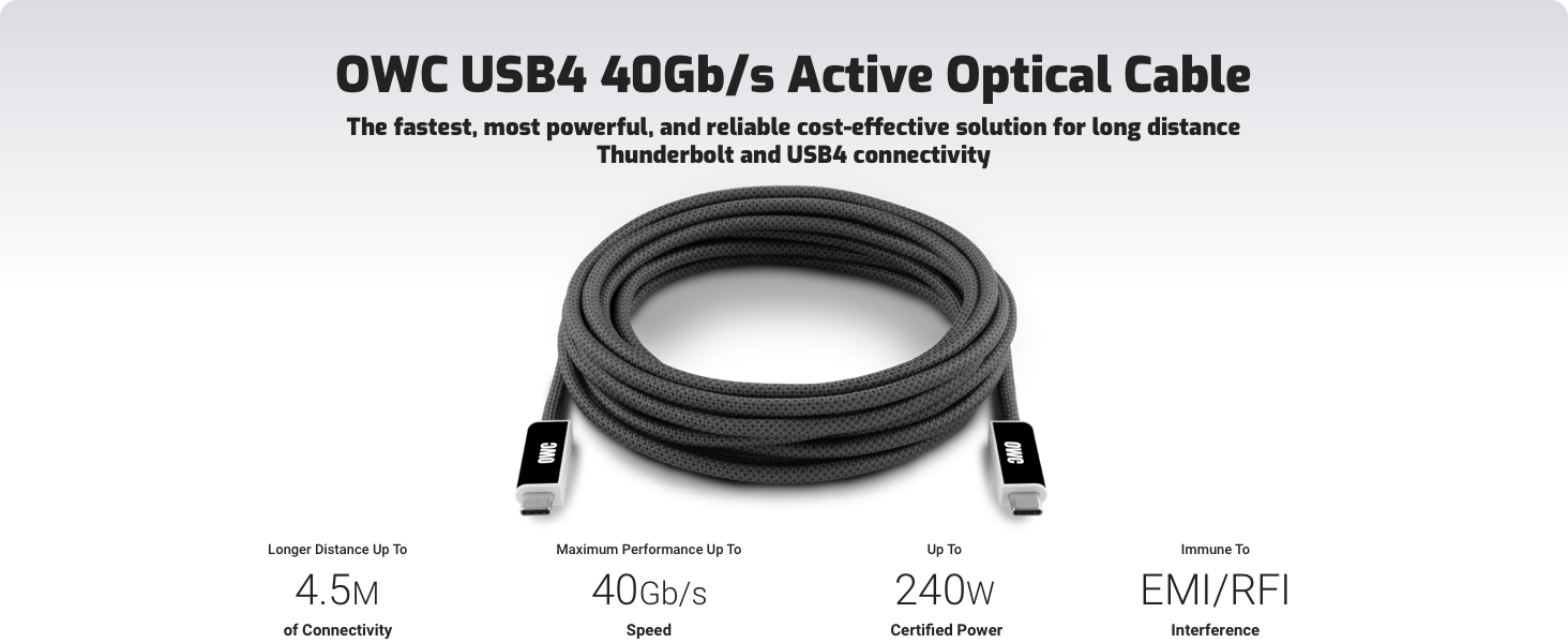 USB4 THUNDERBOLT 3 4 OPTICAL CABLE HIGH SPEED HIGH RES RESOLUTION 8K DURABLE BRAIDED LONG 40GB/S