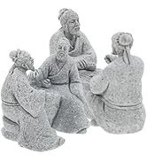 Housoutil 2Pcs Miniature Figurines Sandstone - Ancient Chinese Old Men Playing Chess Asian Decor ...