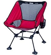 iClimb Ultralight Compact Camping Folding Beach Chair with Anti-Sinking Large Feet and Back Suppo...