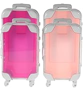 VILLCASE Mini Suitcase Party Favor Box 4pcs - Small Plastic Eyelash Storage Cases - Cute Travel L...