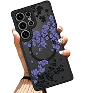 OOK Case Fit for Samsung Galaxy S25 Ultra 6.9 Inch (Compatible with MagSafe) Purple Floral Flower...