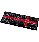 JSJT Forged Carbon-Look Black Keycaps, Side-Printed Cherry Profile Transparent Red Sword-Themed K...