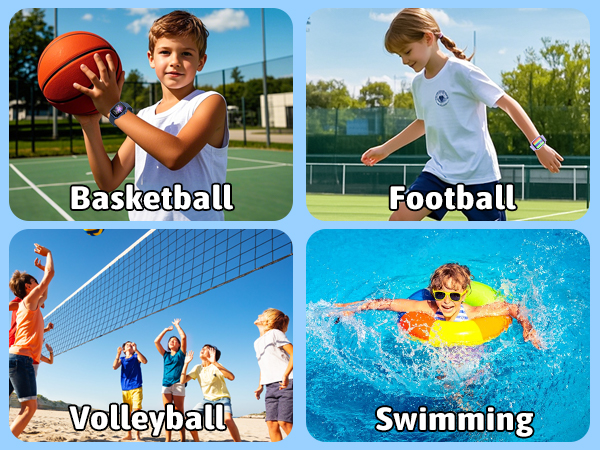 kid sport watch with ball games