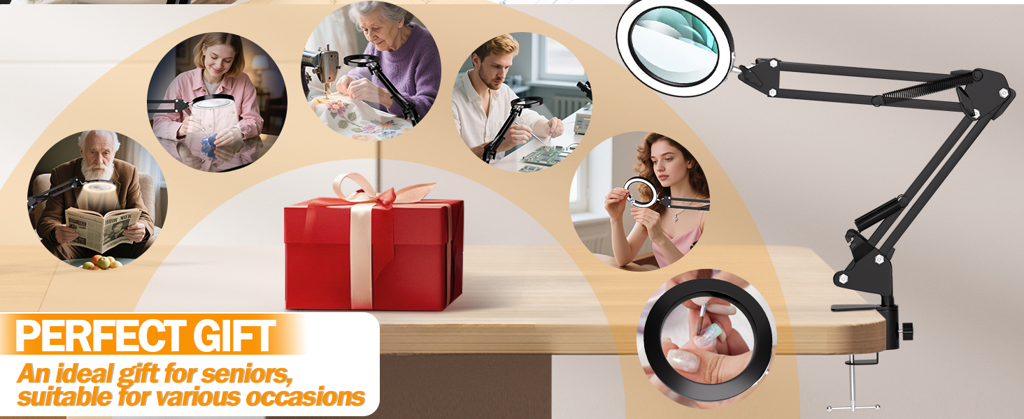 magnifier with lights