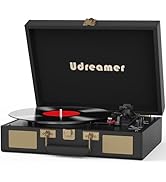 Vinyl Record Player Suitcase with Built-in Speakers, Portable Turntable with RCA, Line in,Bluetoo...
