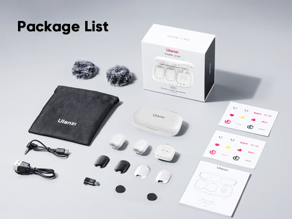 ULANZI A30 Tiny Mic Magnetic, Wireless Lavalier Microphone Mini Size, Noise Cancellation
