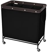 StorageWorks 120L Laundry Hamper with Wheels, 3-Section Rolling Laundry Cart, Laundry Room Cart, ...