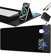 Mouse Pad with Foldable Phone Holder, Wireless Charging Desk Mat, 31.5"x15.8" Large Mousepad with...