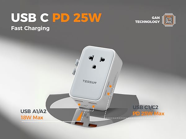 TESSAN universal Plug Adapter