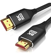 KELink 8K HDMI 2.1 Cable 6.6FT, 48Gbps Ultra High Speed Black Braided HDMI Cord - Get 4k @ 120Hz ...