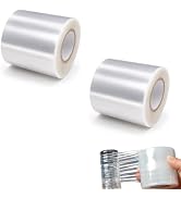 2 Pcs Mini Stretch Wrap Film, 2.36" x 656 FT Clear Unheated Shrink Wrap Roll, Mini Hand Stretch W...