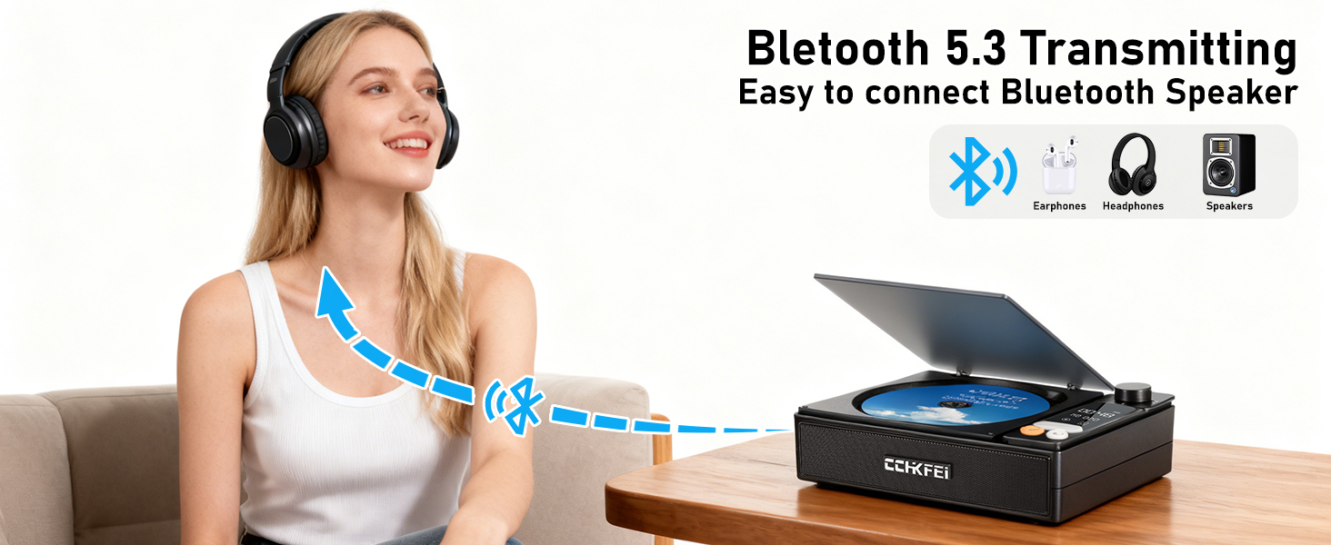 Portable CD Player Bluetooth with Speakers