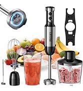Immersion Blender, PRASKY 1200W 20 Speeds Electric Handheld Portable Stick Mixer, 5-in-1 Hand Ble...