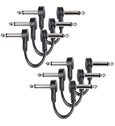 GOGHOST 3 Inch Guitar Patch Cables 6 Pack, 1/4" TS Right Angle Effect Pedal Flat Cables, Pedal Bo...
