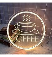 Coffee Cup Neon Sign For Wall Decor,Powered by USB 3D Engrave Art Light, Christmas Party Birthday...