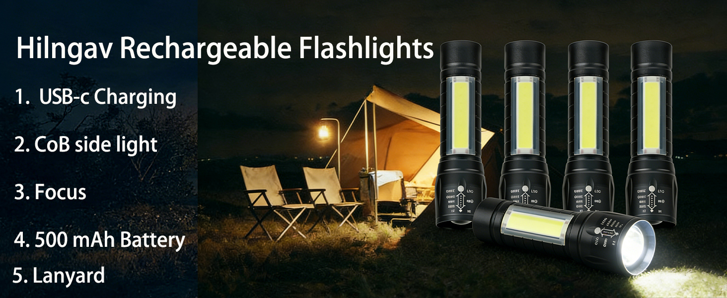 5 Pack Mini Small Pocket LED Flashlight USB-C Rechargeable