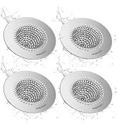 wokdada 4 PCS Kitchen Sink Drain Strainer, Flippable Mesh Sink Strainer, 304 Stainless Steel Sink...