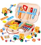 MindPal 45 Pcs Kids Tool Set, Toddler Tool Set with Tool Box, STEM Construction Preschool Educati...