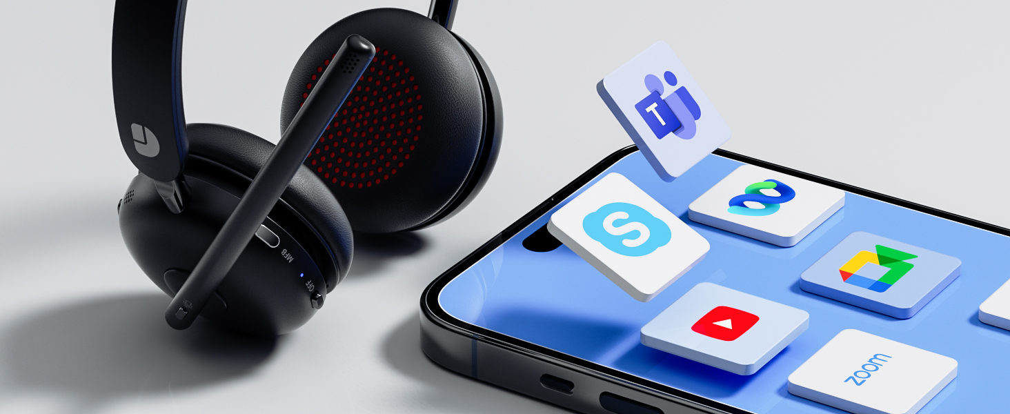 Wireless headset with mic for work