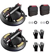 MEHIDFY Glass Suction Cup to Lift Large Glass, 8" Vacuum Suction Cups with Double Pads &amp; Carry Bo...