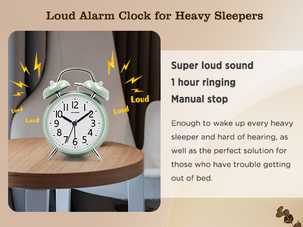 Retro Alarm Clock Battery Powered