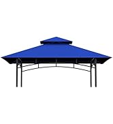 Grill Gazebo Replacement Canopy Top - 5'x8' Outdoor BBQ Tent Roof Cover Double Tiered Outdoor Gri...