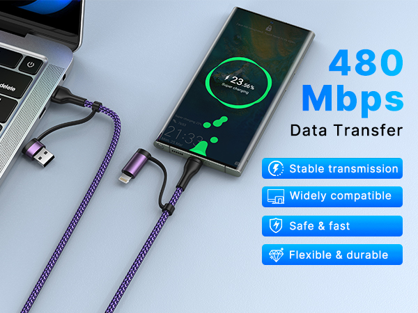 XUDUO USB C Multi Charging Cord