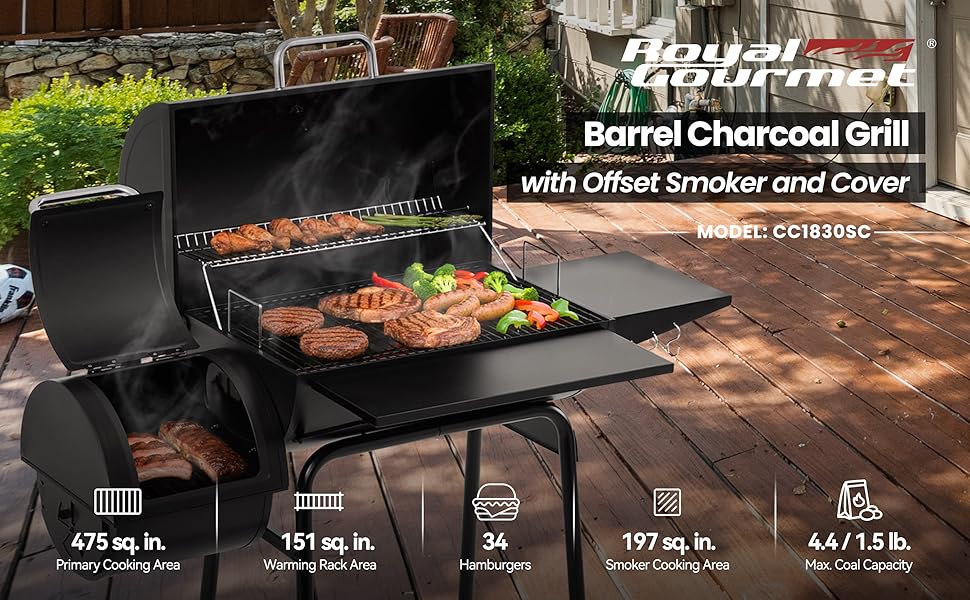 Barrel Charcoal Grill with Cover