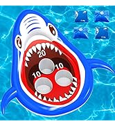 Uniqhia Pool Toss Games, Pool Toys Floats Kids - Inflatable Shark Swimming Pool Toys | Floating T...