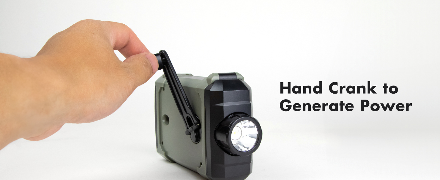 Hand crank to generate power