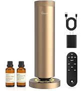 MQLMF Waterless Diffuser,1500 Sq Ft,Ring Ambient Light,Rechargeable Wireless, Aluminum,Remote Con...