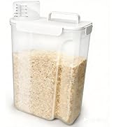 Komzon Rice Storage Containers, Airtight Cereal Containers Storage, with Pouring Spout Portable H...