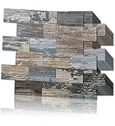 LONGKING 10-Sheet Peel and Stick Backsplash for Kitchen, PVC Stick on Tile for Bathroom Vanities,...
