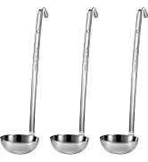 meekoo 3 Pieces Stainless Steel Ladle Soup Handle Ladle with Pouring Rim for Kitchen Cooking Soup...