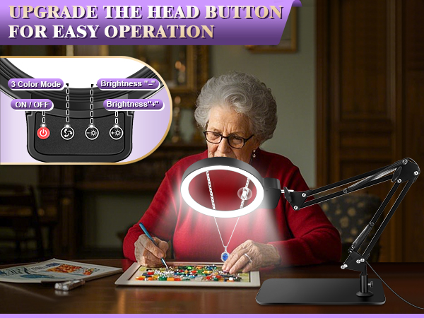 Large magnifying glass with light