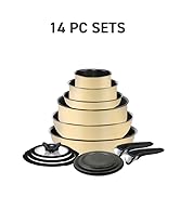 T-fal Ingenio Expertise Non Stick Cookware Set 14 Piece, Induction, Oven Broiler Safe 500F, Stack...