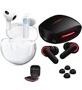 [2 Pack] Couple Headphones with Microphone, Bluetooth Wireless Earbuds in-Ear Noise-canceling Ear...