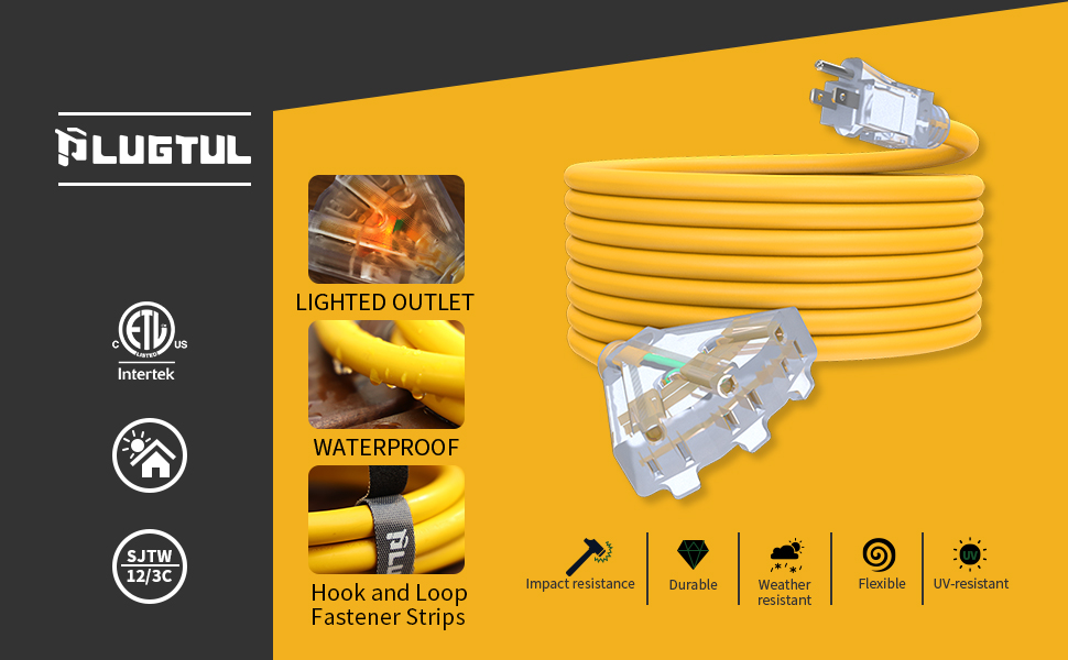 extension cord 15ft 25ft 50ft outdoor extension cord multiple outlet 12gauge outside extension cord
