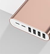 BONAI Portable Charger 20000mAh Power Bank 4 USB Outputs Aluminum Polymer Portable Battery Charge...