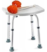 Shower Chair - with Back Scrubber &amp; Additional Sponge - Tool Free Shower Chair for Elderly - with...