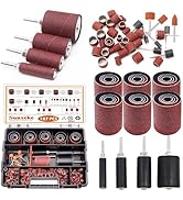 Sunxeke 187-Piece Sanding Drum Kit for Drill &amp; Drill Press – Includes 2inch Spindle Sander Sleeve...