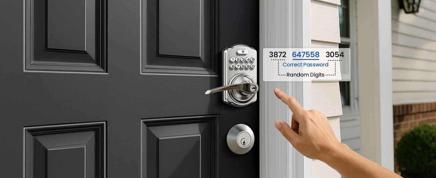 keypad door lock with handle