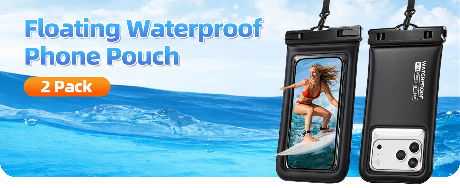 2 Pack Waterproof Phone Pouch