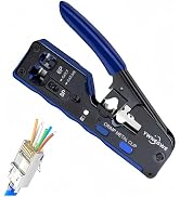 RJ45 Crimp Tool PassThrough,Cat7 Cat6A Cat6 Cat5e Cat5 RJ45 Crimping Tool,Pass Through Crimper Et...