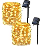 Brizled Solar String Lights, 2 Pack 39.37ft 120 LED Solar Fairy Lights, 8 Modes Outdoor Solar Fai...