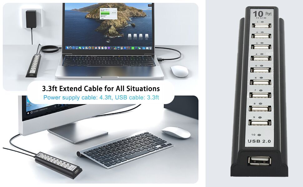 Powered 10-Port USB 3.0 Hub