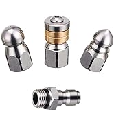 PWACCS Sewer Jetter Nozzle for Pressure Washer, Stainless Steel Drain Cleaning Tips for Power Was...