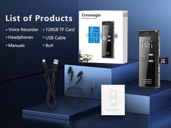 Voice Recorder with Playback, Voice Recorder for Lectures , Audio Recorder, grabadora de voz